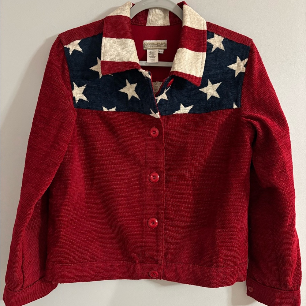 Vintage Patriotic American Flag Jacket 🇺🇸 | Stars & Stripes | Petite Small